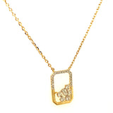 (LD) Collar con diamantes de laboratorio en oro amarillo 10kt.45cm D-0.10Cts.