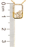 (LD) Collar con diamantes de laboratorio en oro amarillo 10kt.45cm D-0.10Cts.