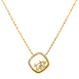 (LD) Collar con diamantes de laboratorio en oro amarillo 10kt.45cm D-0.12Cts.