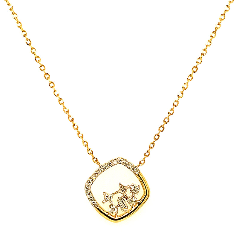 (LD) Collar con diamantes de laboratorio en oro amarillo 10kt.45cm D-0.12Cts.