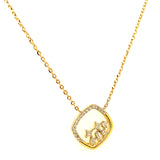 (LD) Collar con diamantes de laboratorio en oro amarillo 10kt.45cm D-0.12Cts.