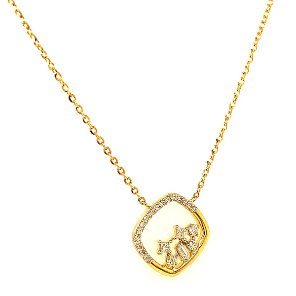 (LD) Collar con diamantes de laboratorio en oro amarillo 10kt.45cm D-0.12Cts.