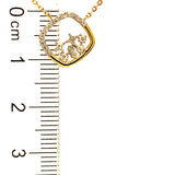 (LD) Collar con diamantes de laboratorio en oro amarillo 10kt.45cm D-0.12Cts.