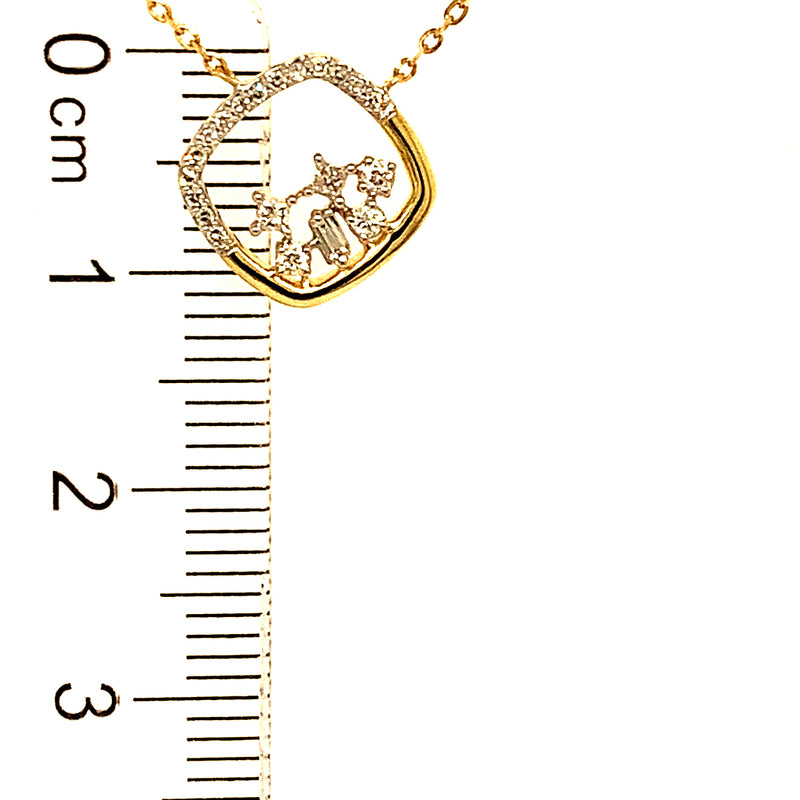 (LD) Collar con diamantes de laboratorio en oro amarillo 10kt.45cm D-0.12Cts.