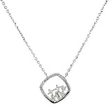 (LD) Collar con diamantes de laboratorio en oro blanco 10kt. 45cm D-0.12Cts.