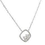 (LD) Collar con diamantes de laboratorio en oro blanco 10kt. 45cm D-0.12Cts.