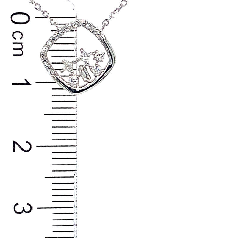 (LD) Collar con diamantes de laboratorio en oro blanco 10kt. 45cm D-0.12Cts.