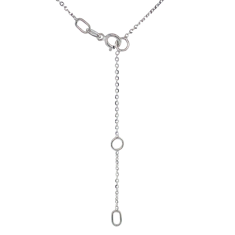 (LD) Collar con diamantes de laboratorio en oro blanco 10kt. 45cm D-0.12Cts.