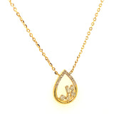 (LD) Collar con diamantes de laboratorio en oro amarillo 10kt.45cm D-0.10Cts.
