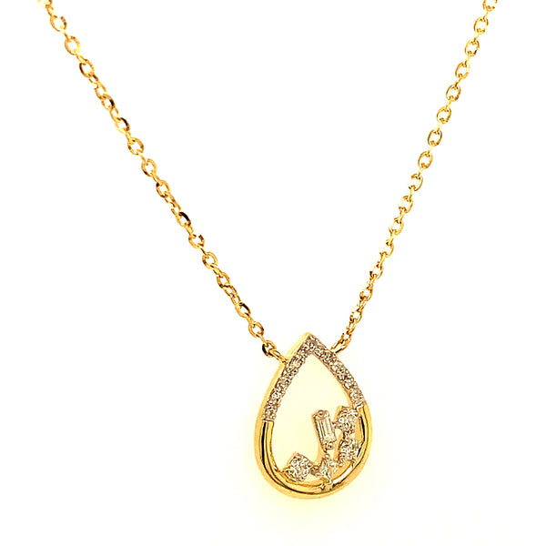 (LD) Collar con diamantes de laboratorio en oro amarillo 10kt.45cm D-0.10Cts.