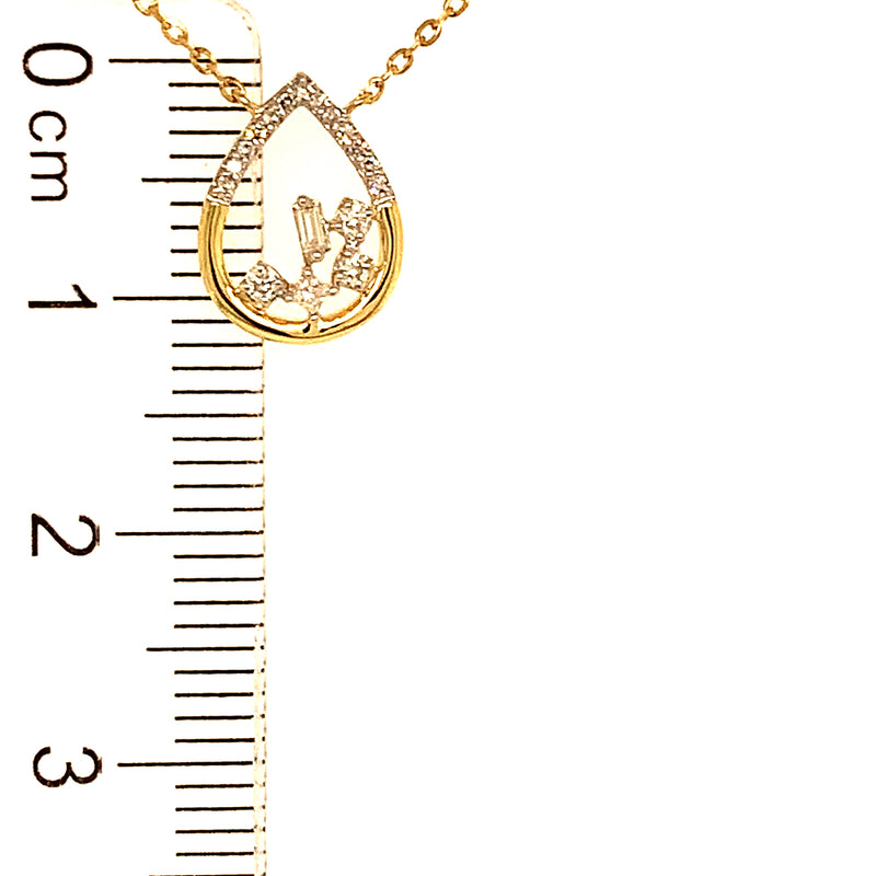(LD) Collar con diamantes de laboratorio en oro amarillo 10kt.45cm D-0.10Cts.