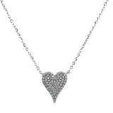(LD) Collar (corazón) con diamantes de laboratorio en oro blanco 10kt. 45cm D-0.15Cts.