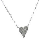 (LD) Collar (corazón) con diamantes de laboratorio en oro blanco 10kt. 45cm D-0.15Cts.
