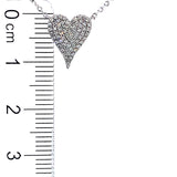 (LD) Collar (corazón) con diamantes de laboratorio en oro blanco 10kt. 45cm D-0.15Cts.