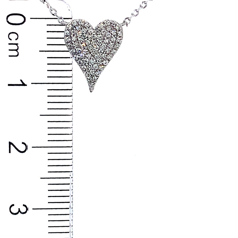 (LD) Collar (corazón) con diamantes de laboratorio en oro blanco 10kt. 45cm D-0.15Cts.