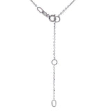 (LD) Collar (corazón) con diamantes de laboratorio en oro blanco 10kt. 45cm D-0.15Cts.