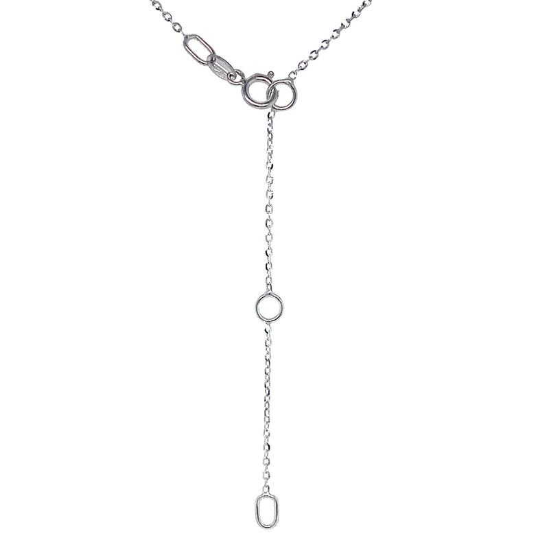(LD) Collar (corazón) con diamantes de laboratorio en oro blanco 10kt. 45cm D-0.15Cts.