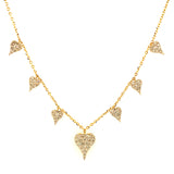 (LD) Collar (corazones) con diamantes de laboratorio en oro amarillo 10kt. 45cm D-0.50Cts.