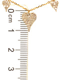 (LD) Collar (corazones) con diamantes de laboratorio en oro amarillo 10kt. 45cm D-0.50Cts.