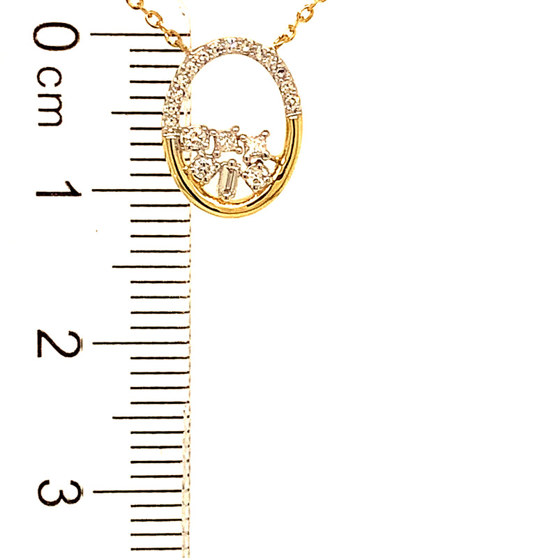 (LD) Collar con diamantes de laboratorio en oro amarillo 10kt.45cm D-0.10Cts.