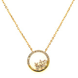 (LD) Collar con diamantes de laboratorio en oro amarillo 10kt.45cm D-0.12Cts.