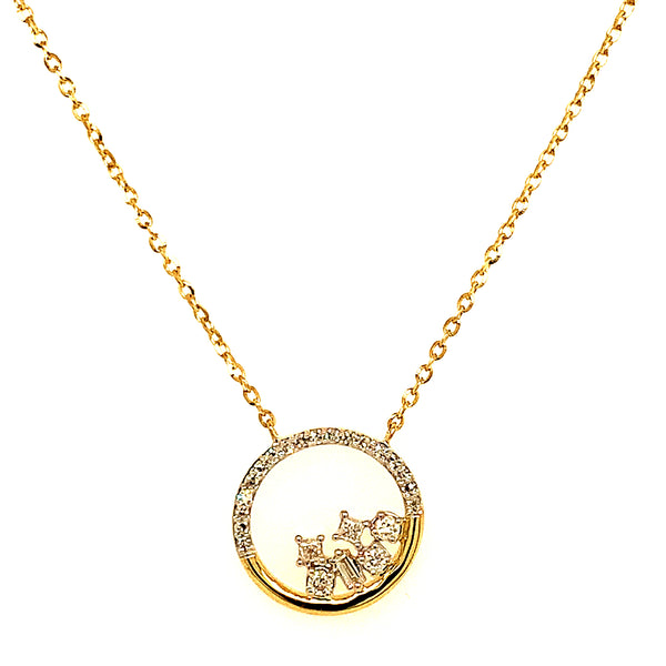 (LD) Collar con diamantes de laboratorio en oro amarillo 10kt.45cm D-0.12Cts.