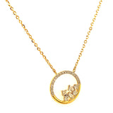 (LD) Collar con diamantes de laboratorio en oro amarillo 10kt.45cm D-0.12Cts.