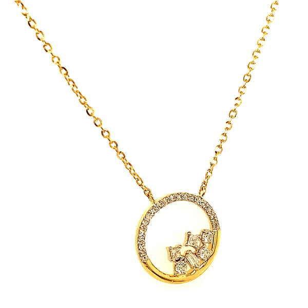 (LD) Collar con diamantes de laboratorio en oro amarillo 10kt.45cm D-0.12Cts.