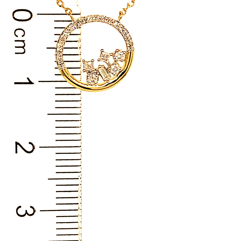 (LD) Collar con diamantes de laboratorio en oro amarillo 10kt.45cm D-0.12Cts.