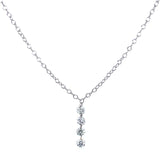 (LD) Collar con diamantes de laboratorio en oro blanco 10kt. 45cm D-0.25Cts.