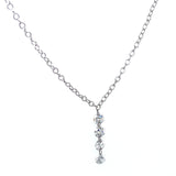 (LD) Collar con diamantes de laboratorio en oro blanco 10kt. 45cm D-0.25Cts.