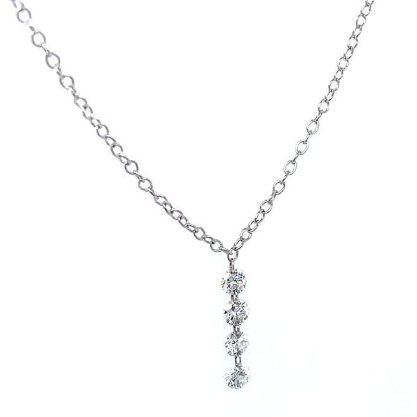 (LD) Collar con diamantes de laboratorio en oro blanco 10kt. 45cm D-0.25Cts.