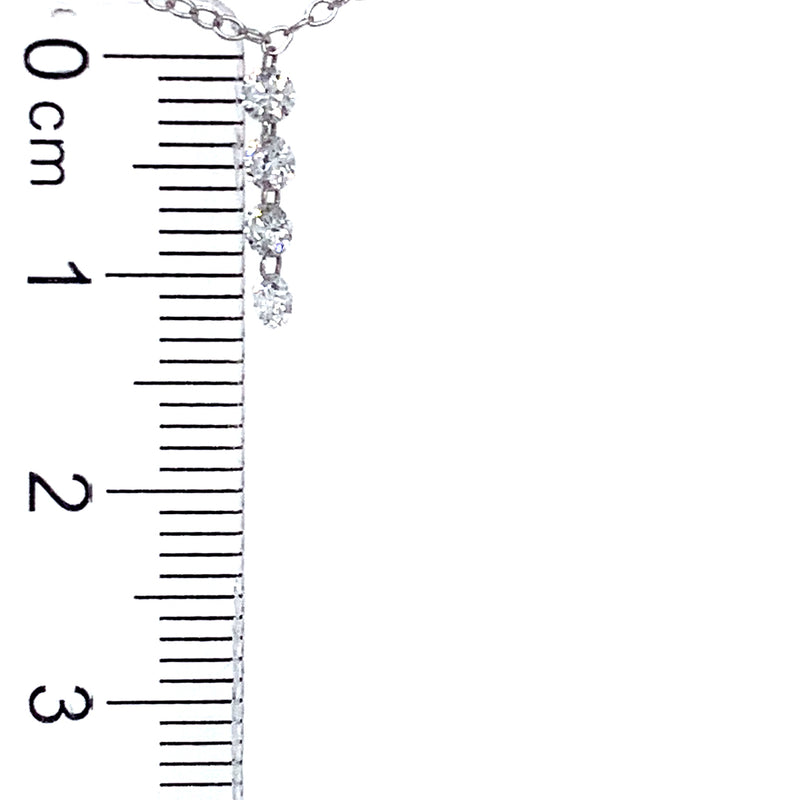 (LD) Collar con diamantes de laboratorio en oro blanco 10kt. 45cm D-0.25Cts.