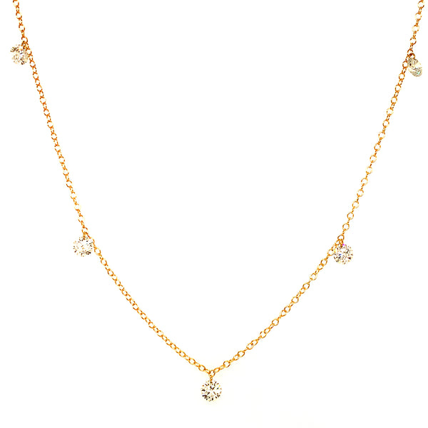 (LD) Collar con diamantes de laboratorio en oro amarillo 10kt.45cm D-1.00Cts.