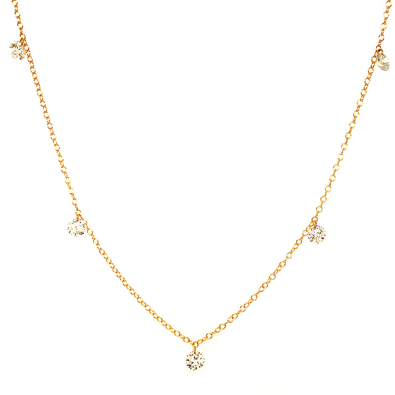 (LD) Collar con diamantes de laboratorio en oro amarillo 10kt.45cm D-1.00Cts.