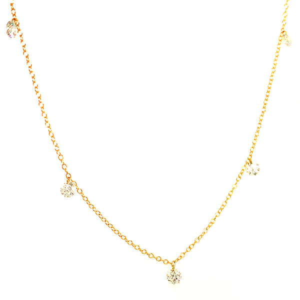 (LD) Collar con diamantes de laboratorio en oro amarillo 10kt.45cm D-1.00Cts.
