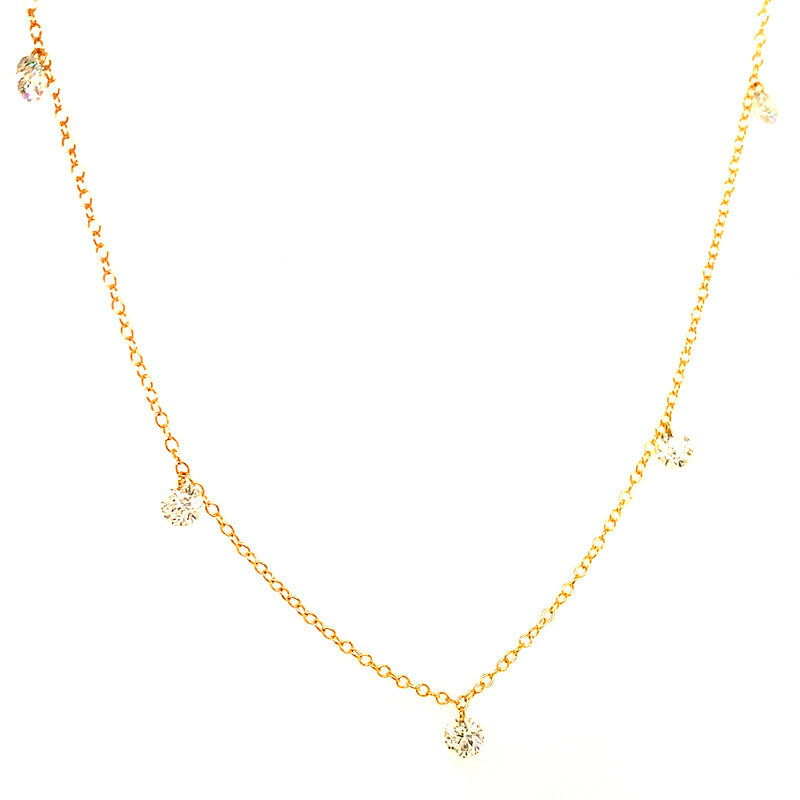 (LD) Collar con diamantes de laboratorio en oro amarillo 10kt.45cm D-1.00Cts.