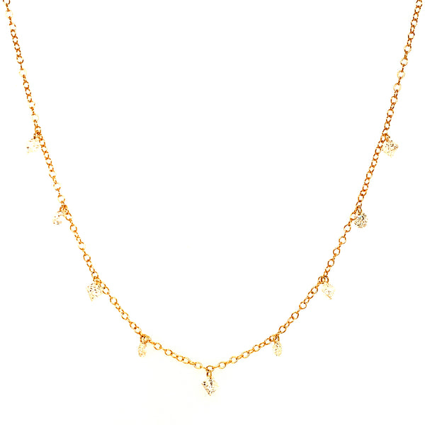 (LD) Collar con diamantes de laboratorio en oro amarillo 10kt. 45cm D-1.00Cts.