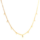 (LD) Collar con diamantes de laboratorio en oro amarillo 10kt. 45cm D-1.00Cts.
