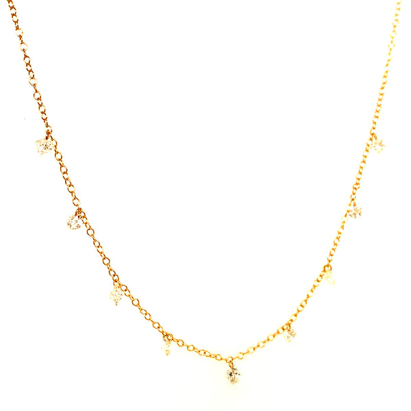 (LD) Collar con diamantes de laboratorio en oro amarillo 10kt. 45cm D-1.00Cts.