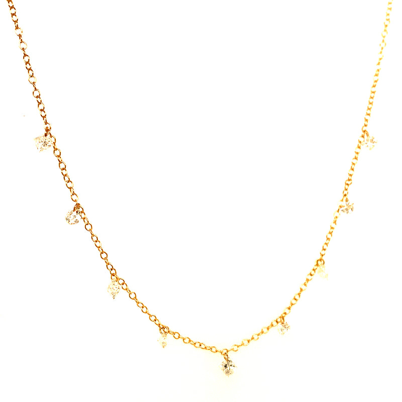 (LD) Collar con diamantes de laboratorio en oro amarillo 10kt. 45cm D-1.00Cts.