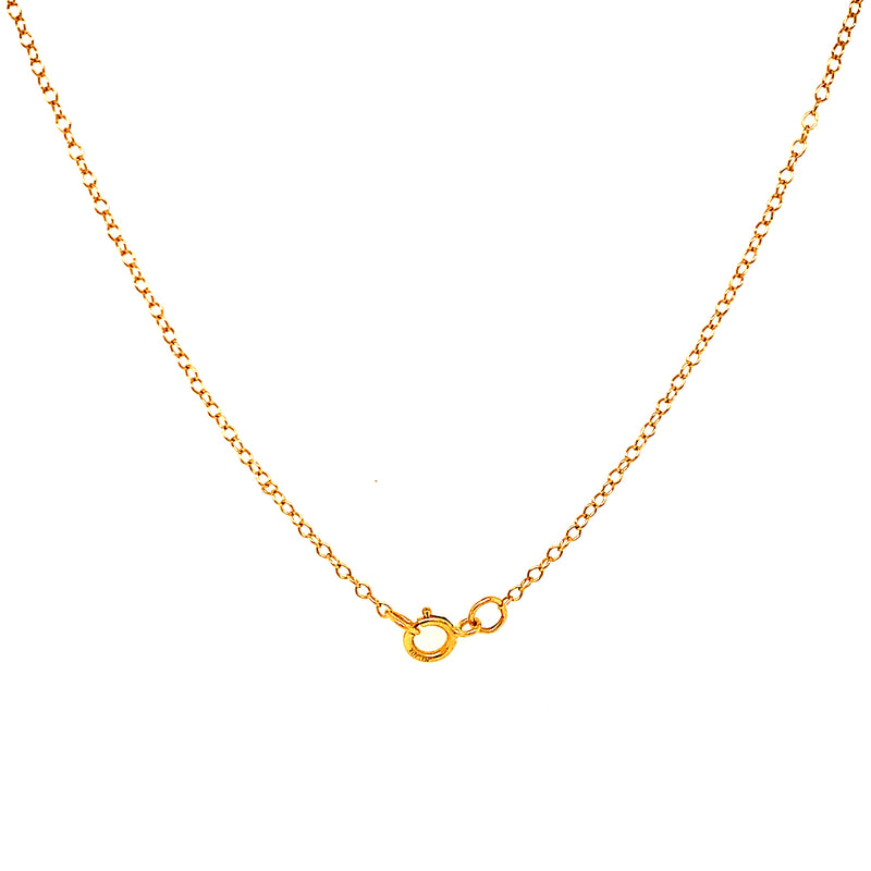 (LD) Collar con diamantes de laboratorio en oro amarillo 10kt. 45cm D-1.00Cts.