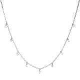 (LD) Collar con diamantes de laboratorio en oro blanco 10kt. 45cm D-1.00Cts.