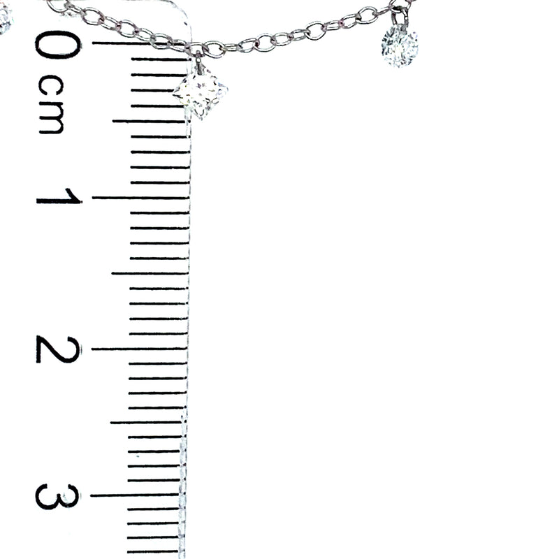 (LD) Collar con diamantes de laboratorio en oro blanco 10kt. 45cm D-1.00Cts.