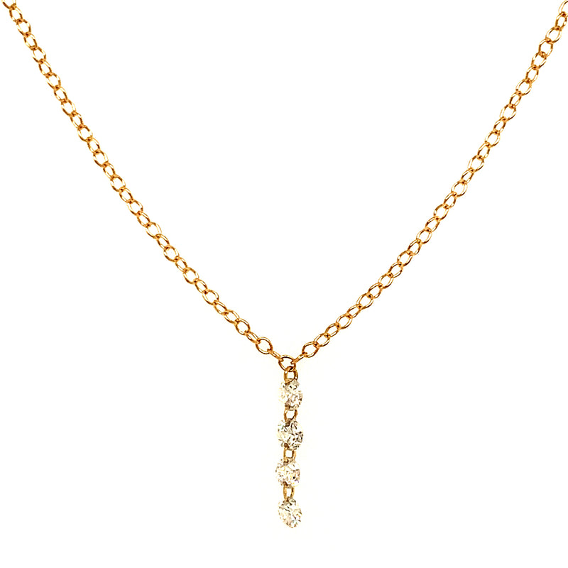 (LD) Collar con diamantes de laboratorio en oro amarillo 10kt.45cm D-0.25Cts.