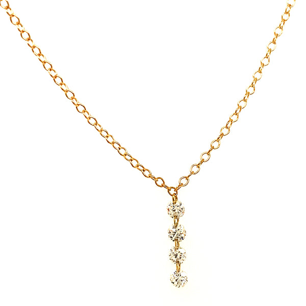 (LD) Collar con diamantes de laboratorio en oro amarillo 10kt.45cm D-0.25Cts.