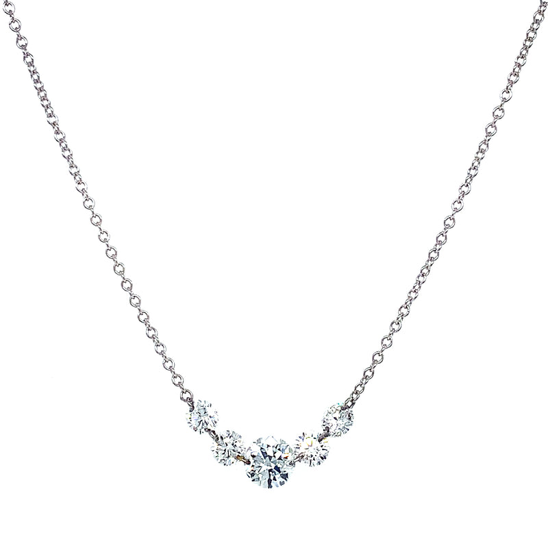 (LD) Collar con diamantes de laboratorio en oro blanco 10kt.45cm D-1.00Cts.