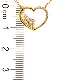 (LD) Collar (corazón) con diamantes de laboratorio en oro amarillo 10kt. 45cm D-0.10Cts.