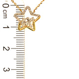 (LD) Collar (estrella) con diamantes de laboratorio en oro blanco 10kt. 45cm D-0.12Cts.