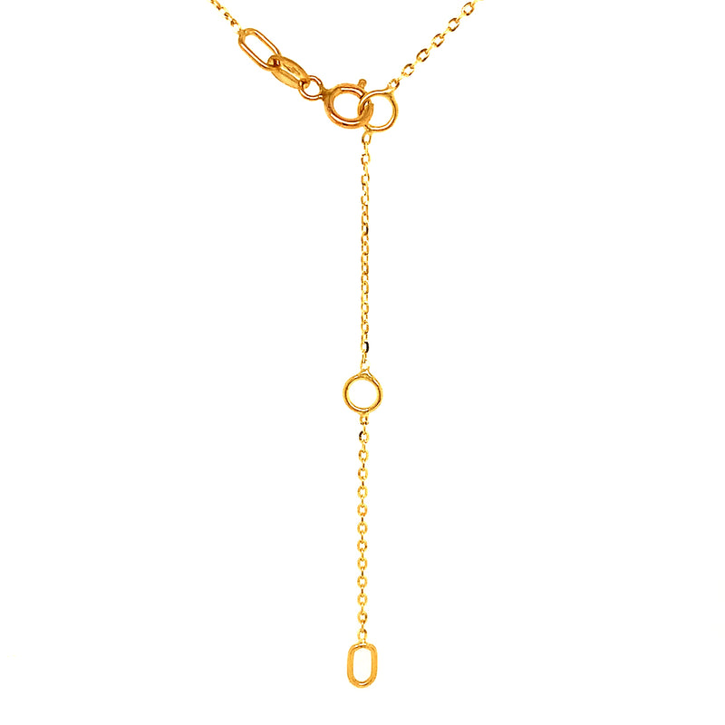 (LD) Collar (estrella) con diamantes de laboratorio en oro blanco 10kt. 45cm D-0.12Cts.